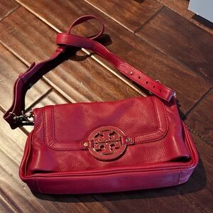 Tory Burch Red Leather Shoulder Bag